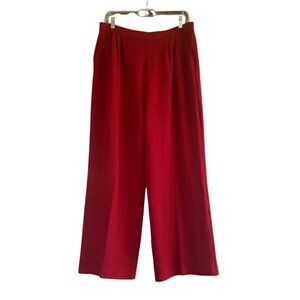 St. John Collection Marie Gray Red Pleated Trouser Pants Size 12